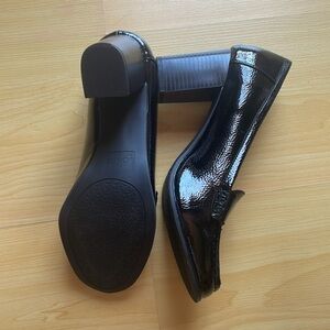 Jones New York Black Patten Leather Heeled Penny Loafers